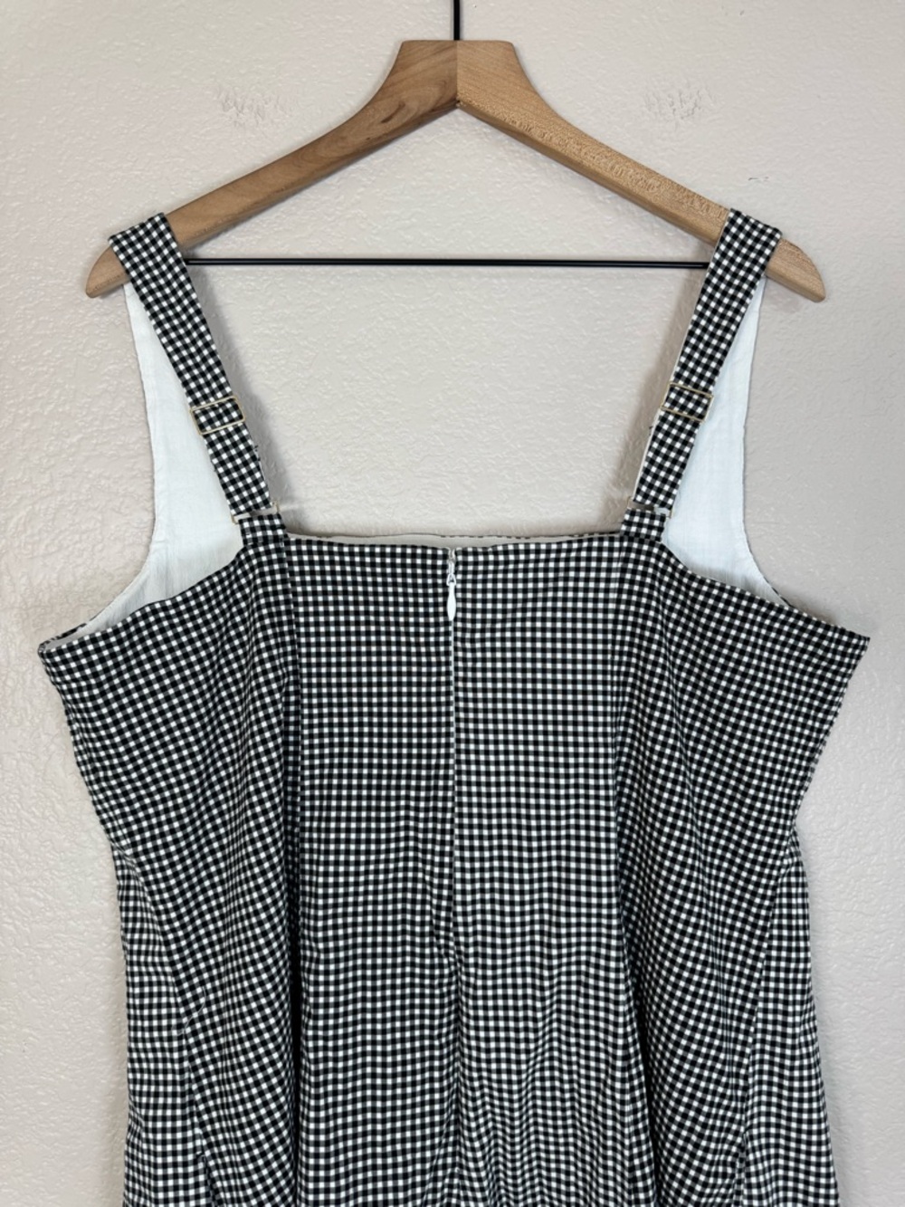 Abercrombie & Fitch Mila Stretch Midi Dress in Black White Gingham XXLP $110 - Picture 13 of 15